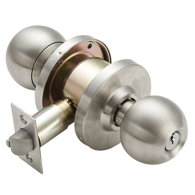 7204 Dørknap Cylindrisk lås Keyed Entry Function Exterior Satin Chrom