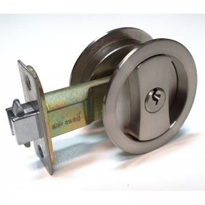 1602 Usynlig glidende staldtræ Door Pocket Door Handle Lock mednøgler