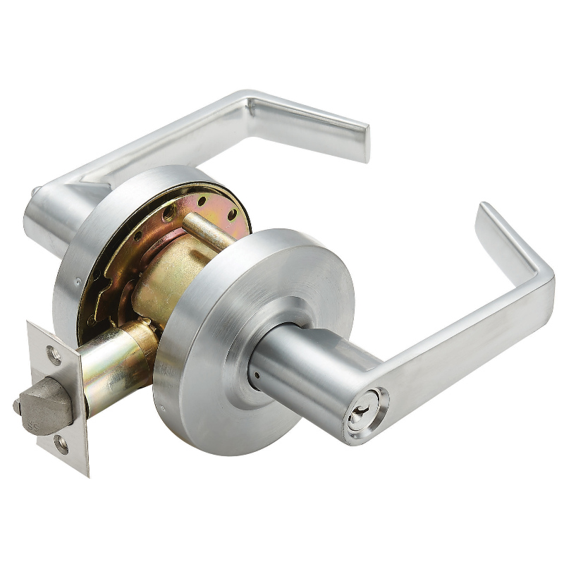 7201 Heavy Dutis Commercial Lever Door Lock (indgangsfunktion, Satin Chrome) Grad 2 Industrial Door Handle