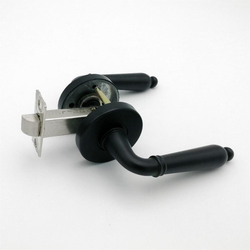 R7133 Matt Black Zink Alloy Door Lever Handle til passage Døre