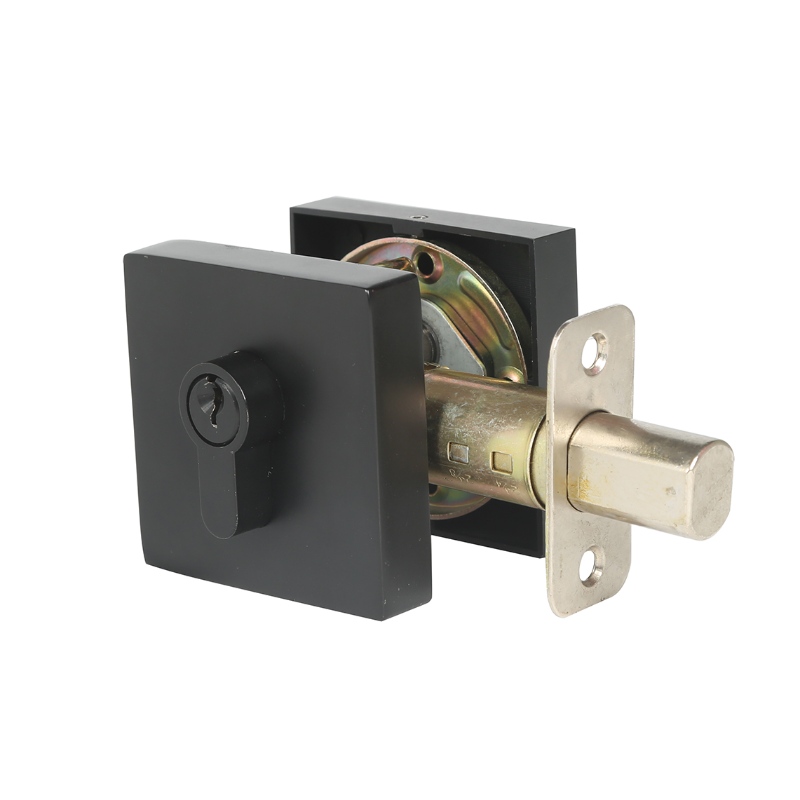 3602 Square Single Cylinder Deadbolt Den ene side Keared Black Modern Deadbolt Door Lock til indvendige og udvendige døre